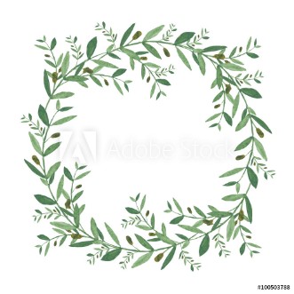 Picture of Watercolor olive wreath